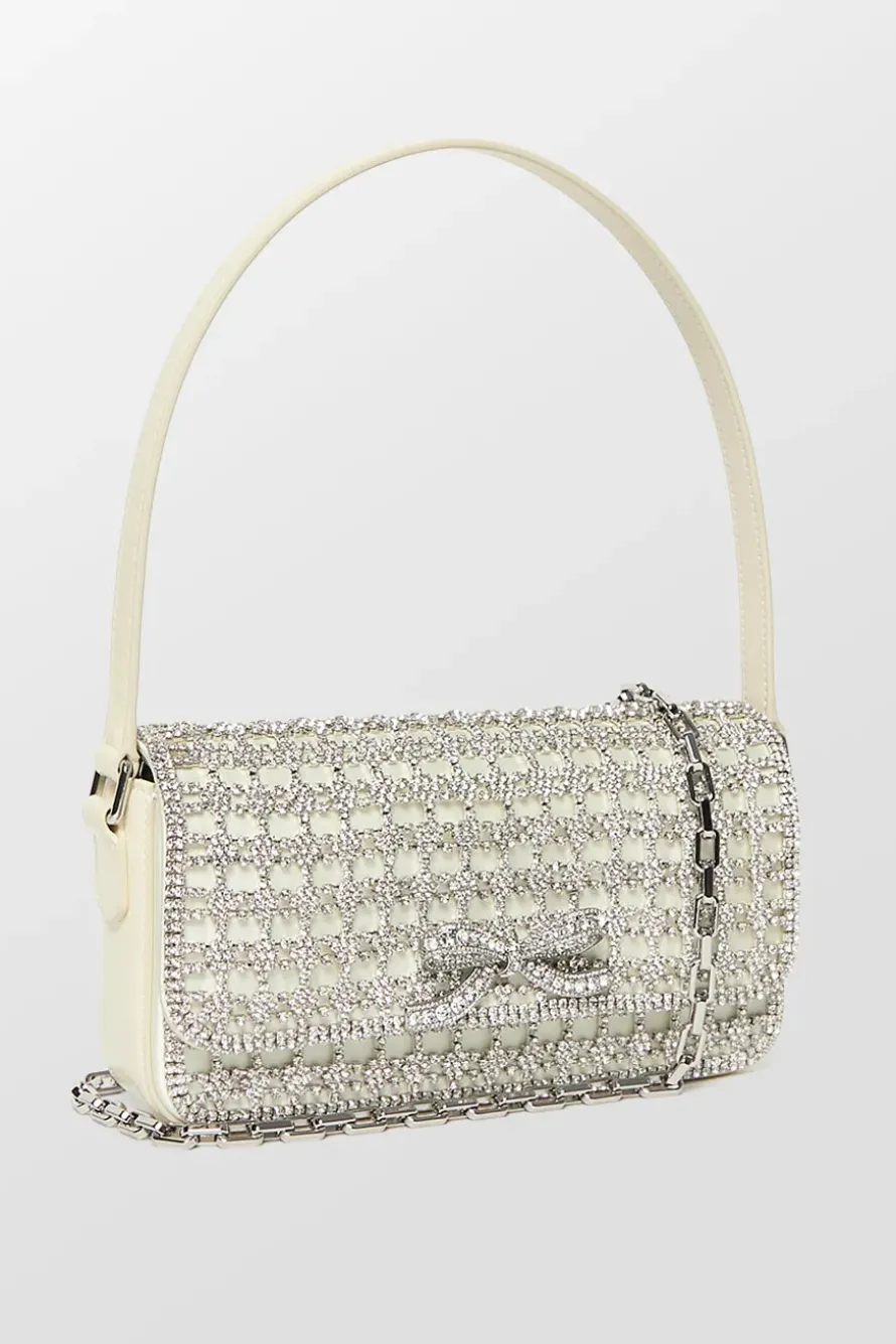 Crystal Bow Baguette Bag