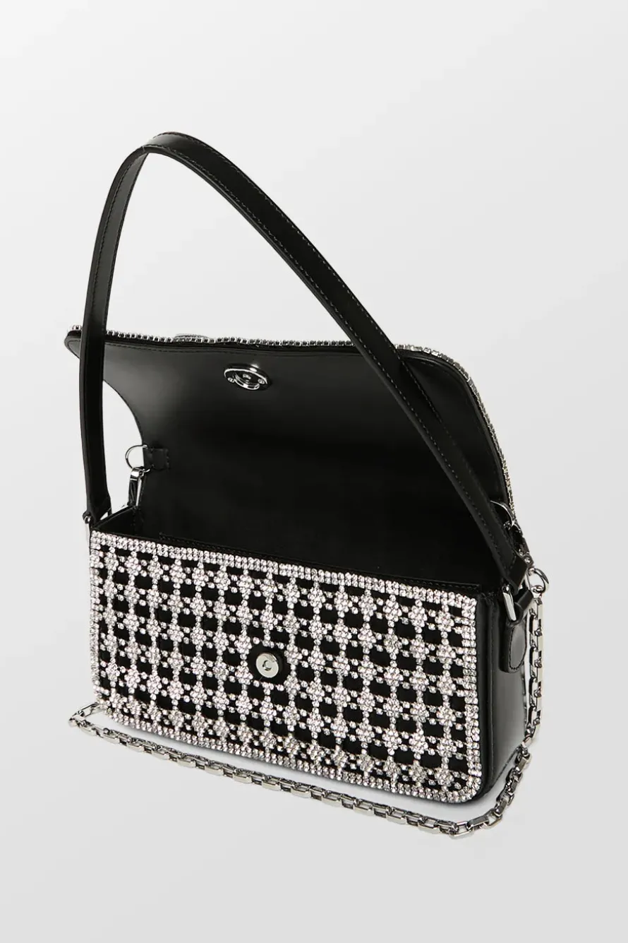 Crystal Bow Baguette Bag