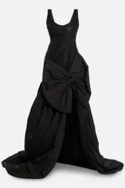 Crystal Bow Evening Gown