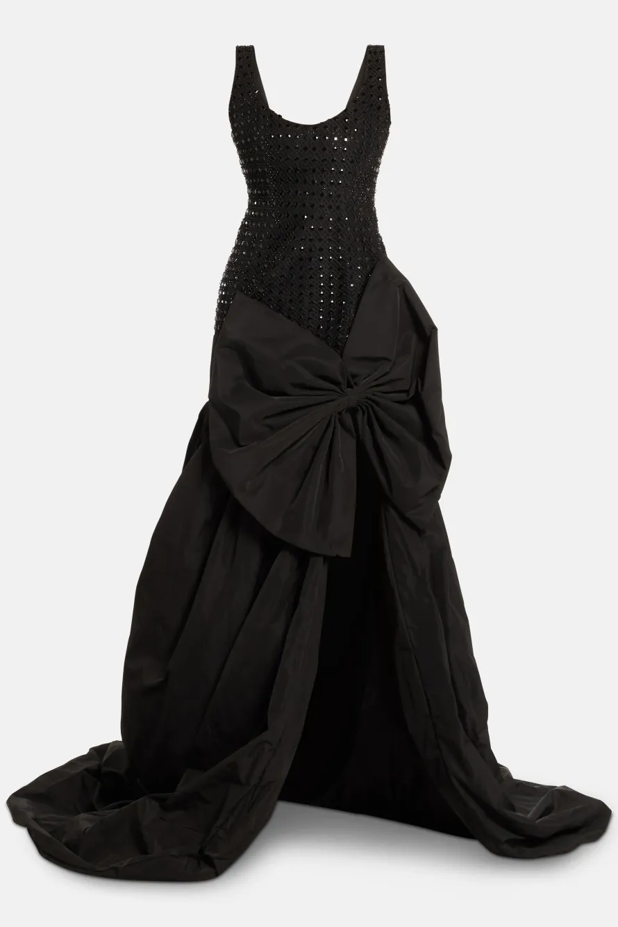 Crystal Bow Evening Gown