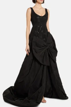 Crystal Bow Evening Gown