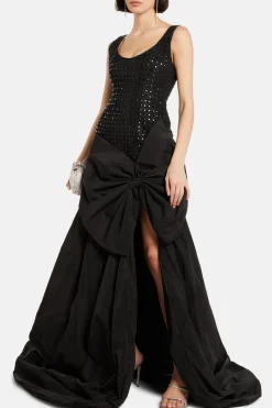 Crystal Bow Evening Gown