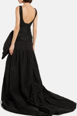 Crystal Bow Evening Gown