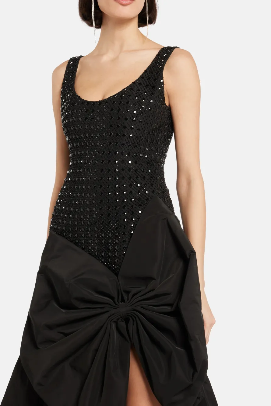 Crystal Bow Evening Gown