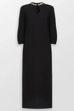 Crystal Embellished Collar Evening Dress