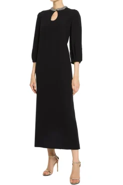 Crystal Embellished Collar Evening Dress