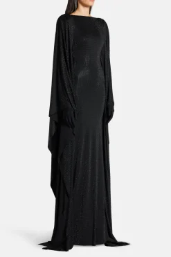 Crystals Studded Kaftan in Black