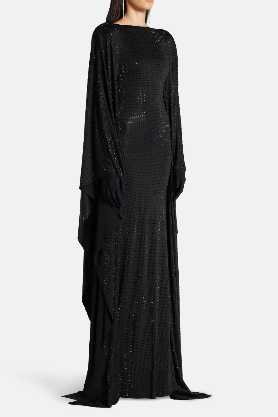 Crystals Studded Kaftan in Black