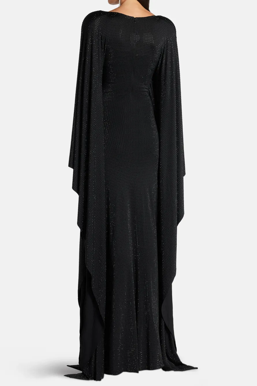 Crystals Studded Kaftan in Black