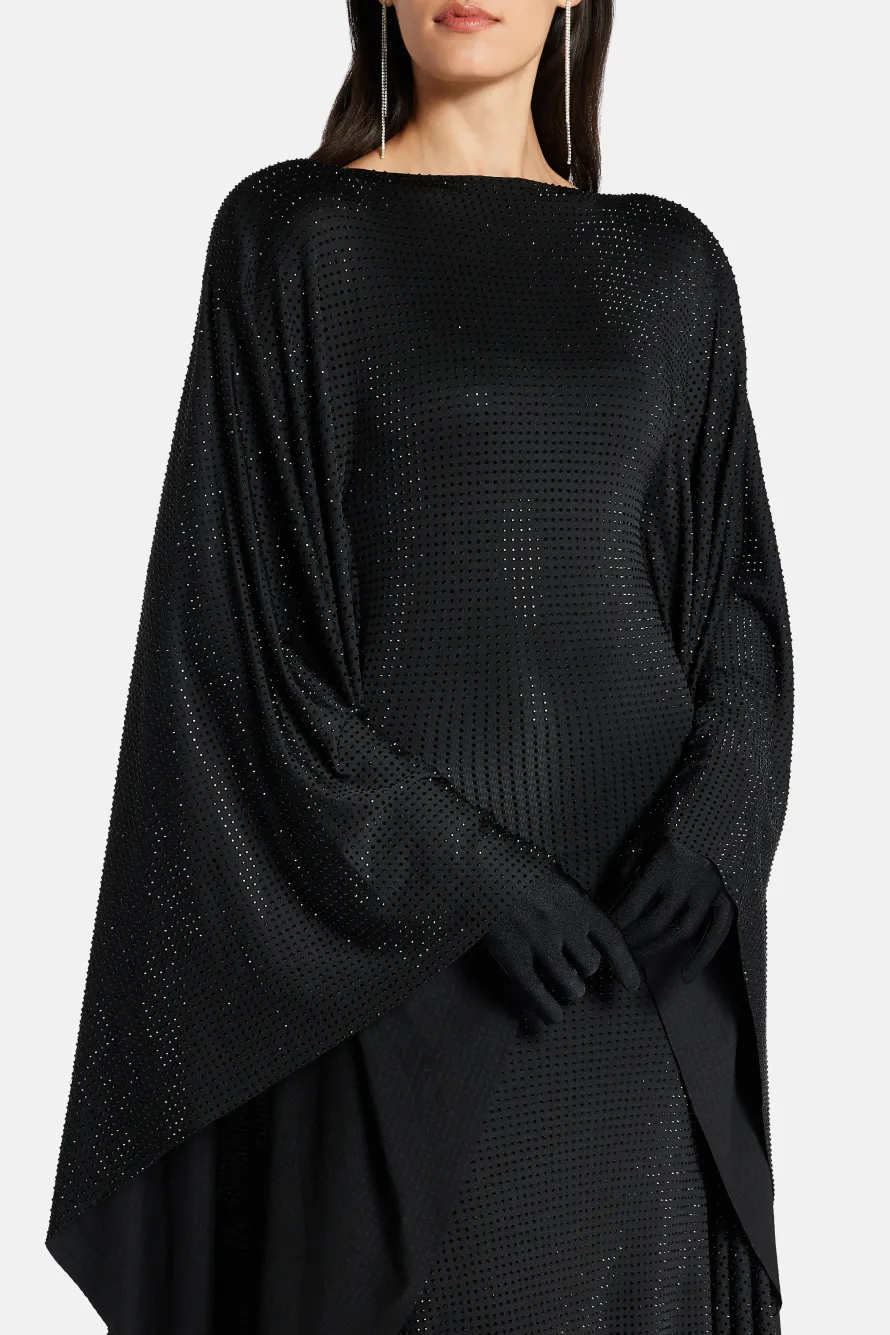 Crystals Studded Kaftan in Black