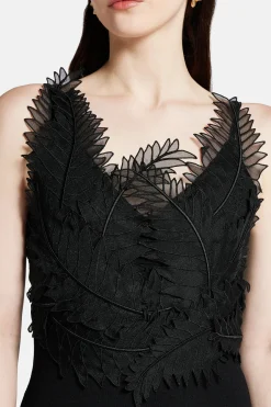 Daisy Knit Sleeveless Maxi Dress in Black
