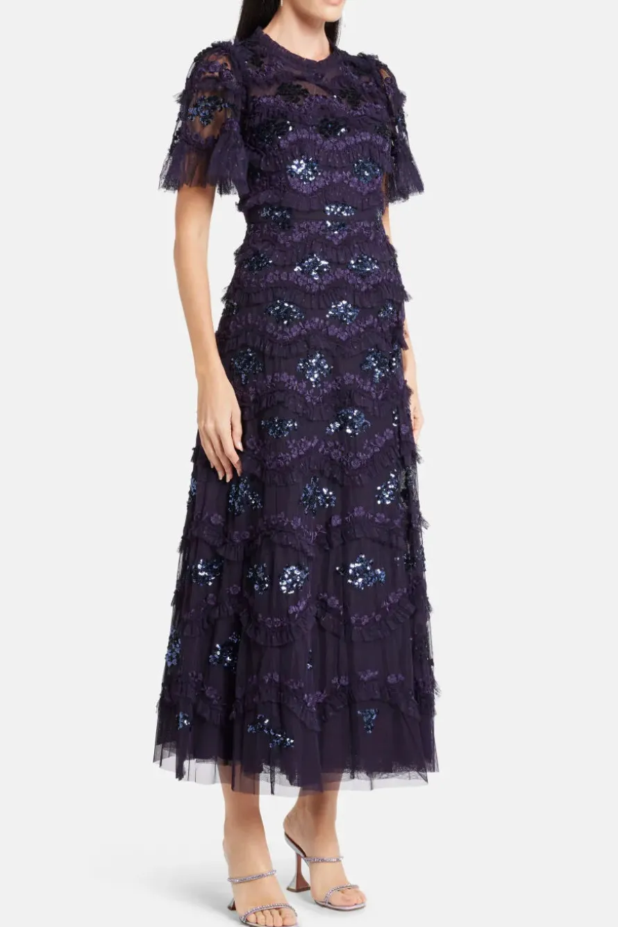 Daisy Wave Sequin Evening Dress