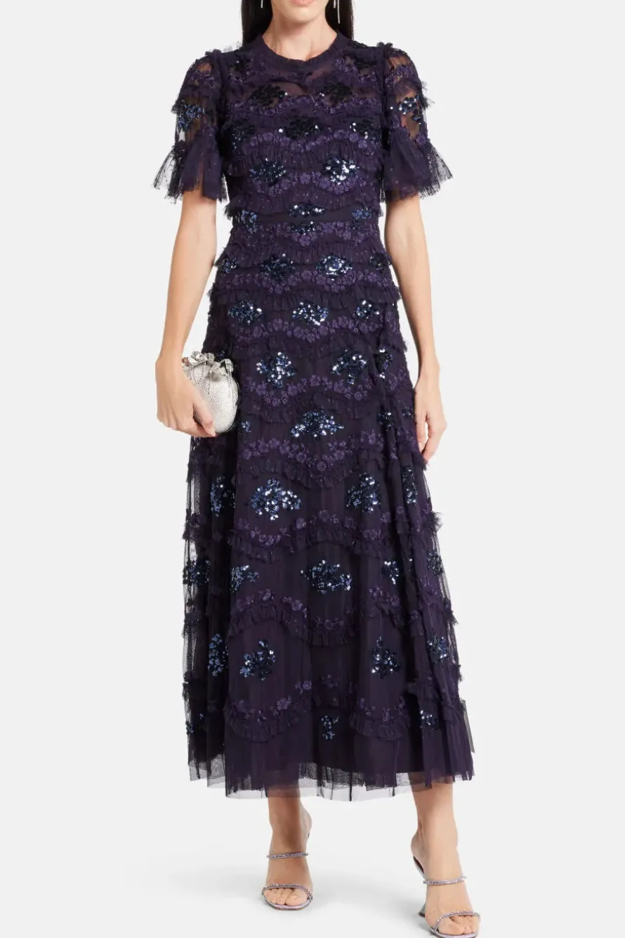 Daisy Wave Sequin Evening Dress