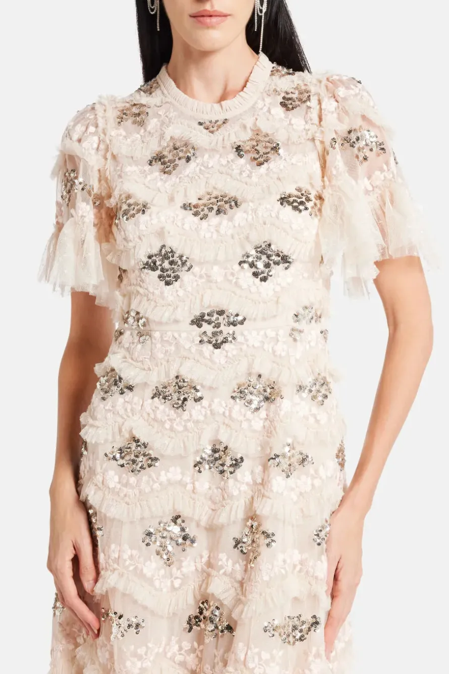 Daisy Wave Sequin Evening Dress
