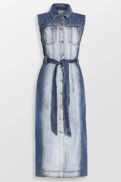 Darcie Two Tone Denim Midi Dress