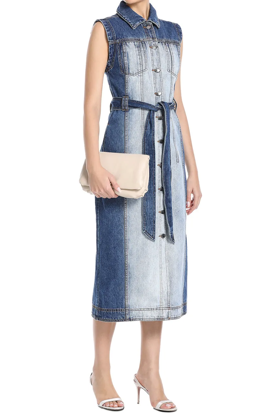 Darcie Two Tone Denim Midi Dress