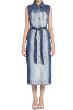 Darcie Two Tone Denim Midi Dress