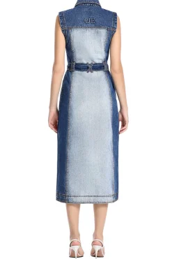 Darcie Two Tone Denim Midi Dress