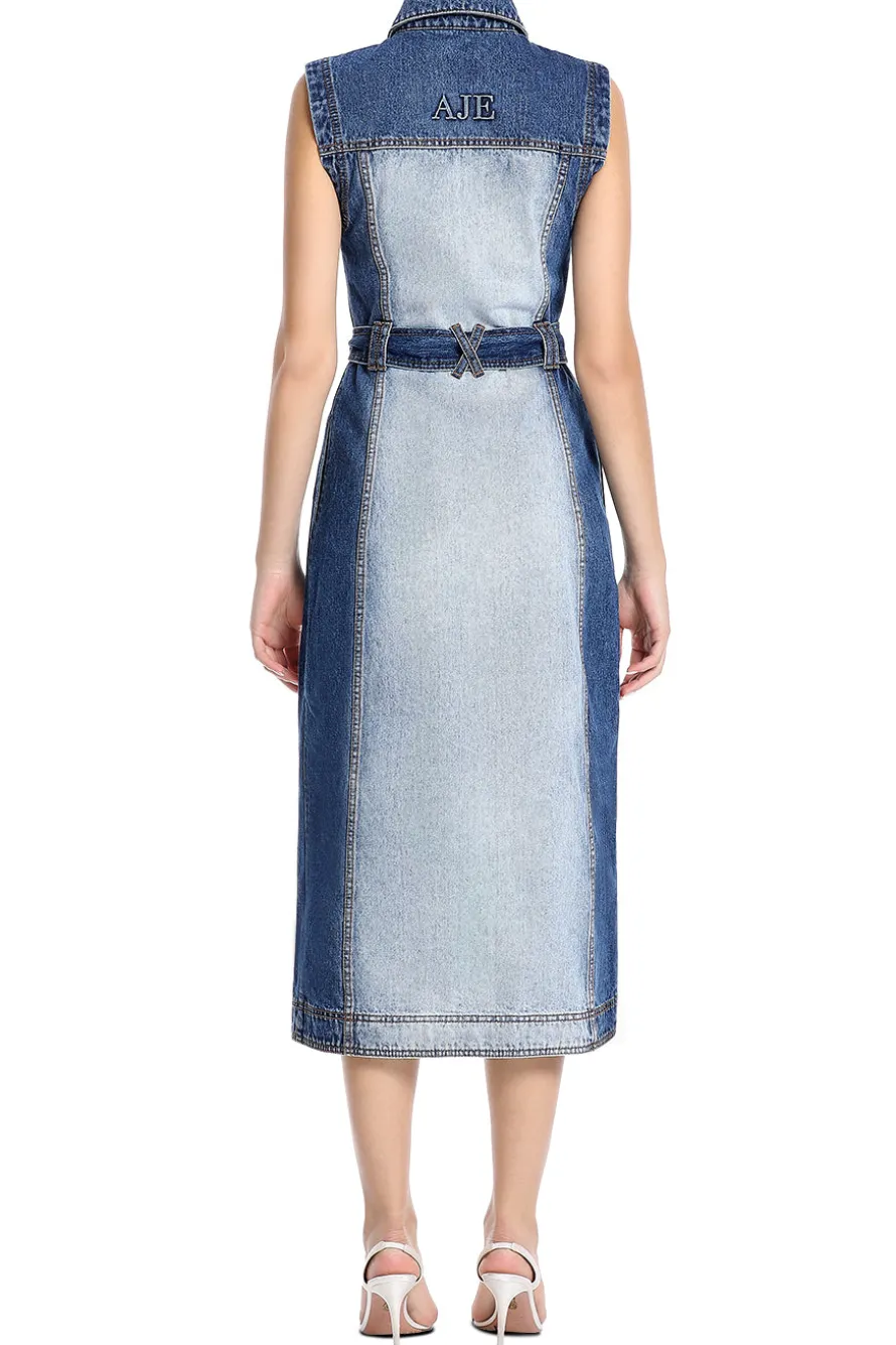 Darcie Two Tone Denim Midi Dress