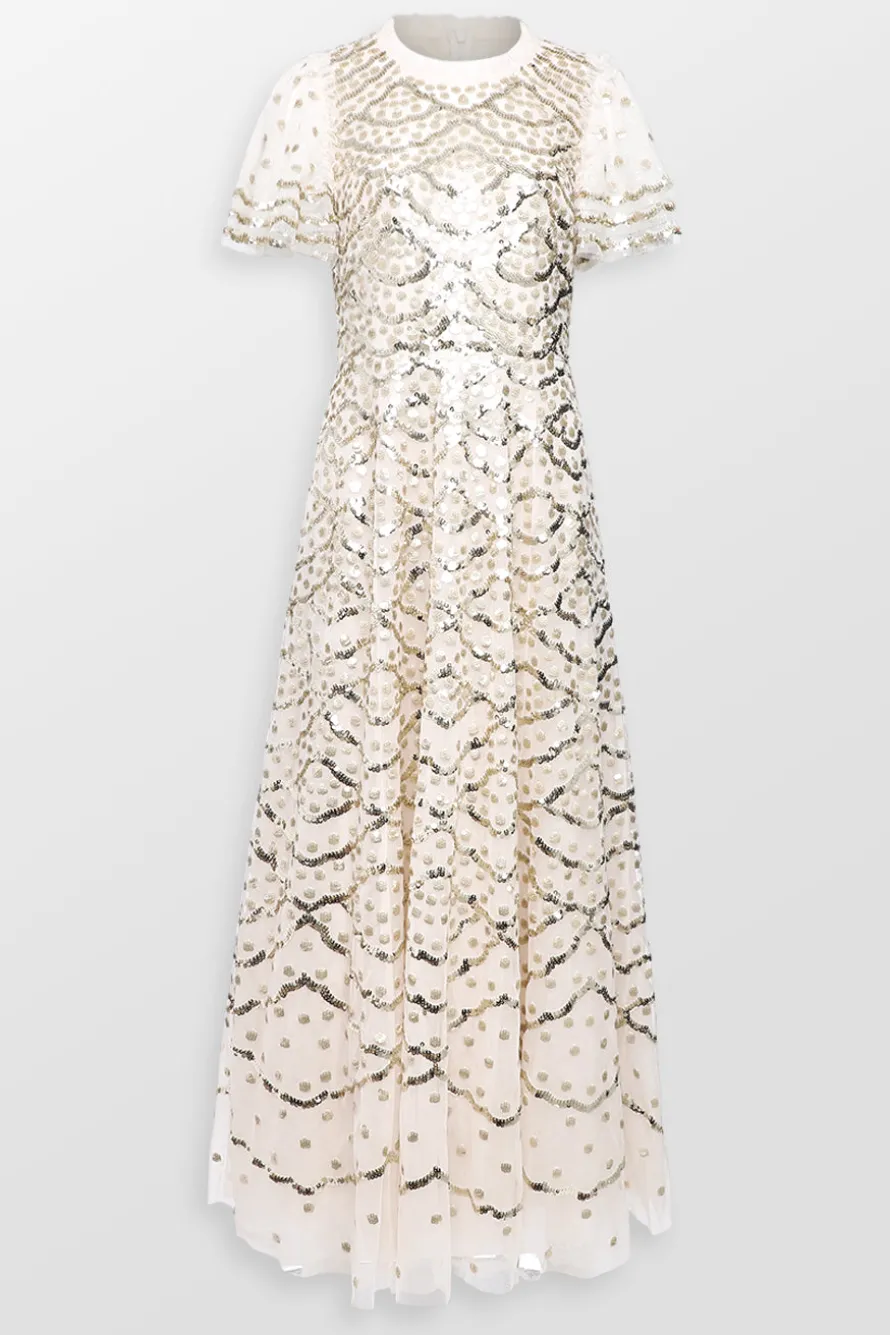 Deco Dot Gloss Maxi Dress