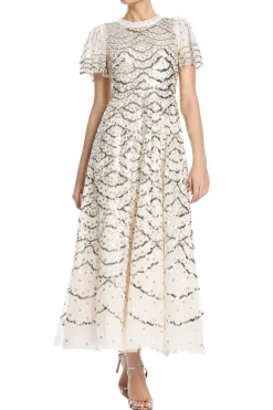 Deco Dot Gloss Maxi Dress
