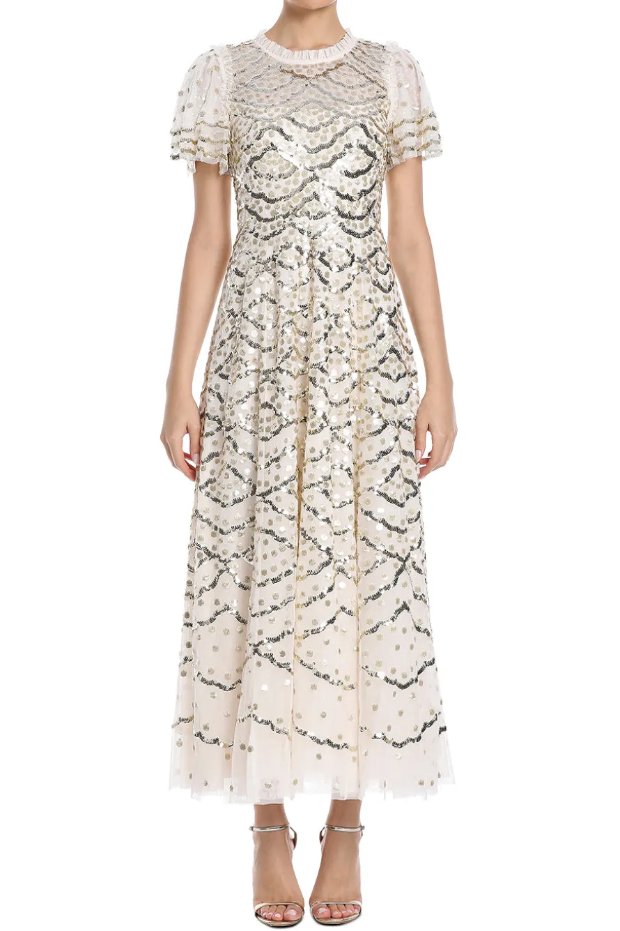 Deco Dot Gloss Maxi Dress