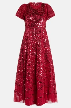 Deco Dot Sequin Evening Dress