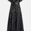 Deco Dot Sequin Evening Dress
