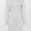 Disco Knit Crew Neck Mini Dress