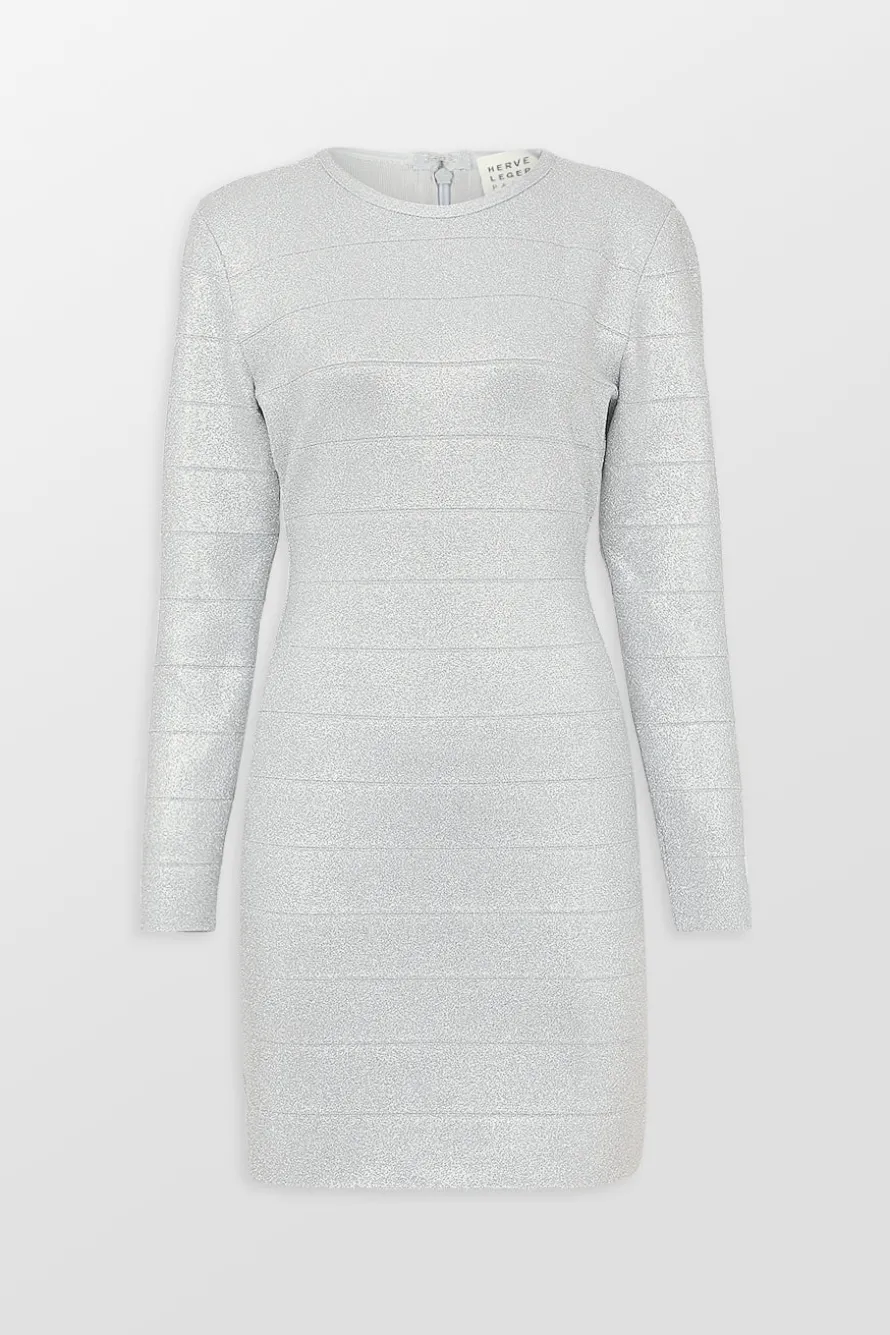 Disco Knit Crew Neck Mini Dress