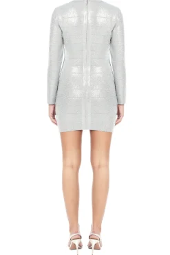 Disco Knit Crew Neck Mini Dress