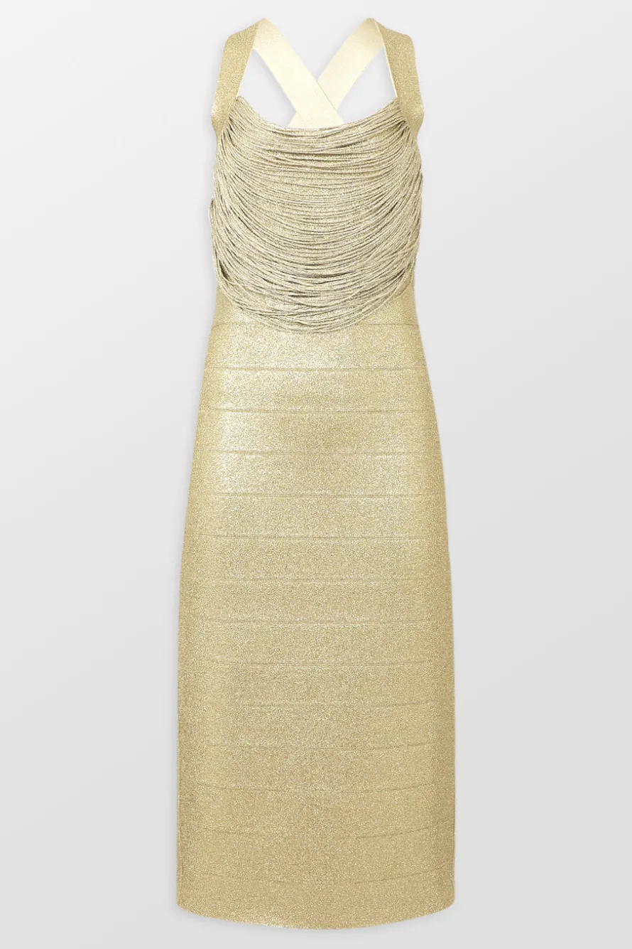 Disco Knit Fringe Midi Dress