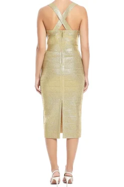 Disco Knit Fringe Midi Dress