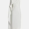 Edith Silk Crepe Midi Dress in White
