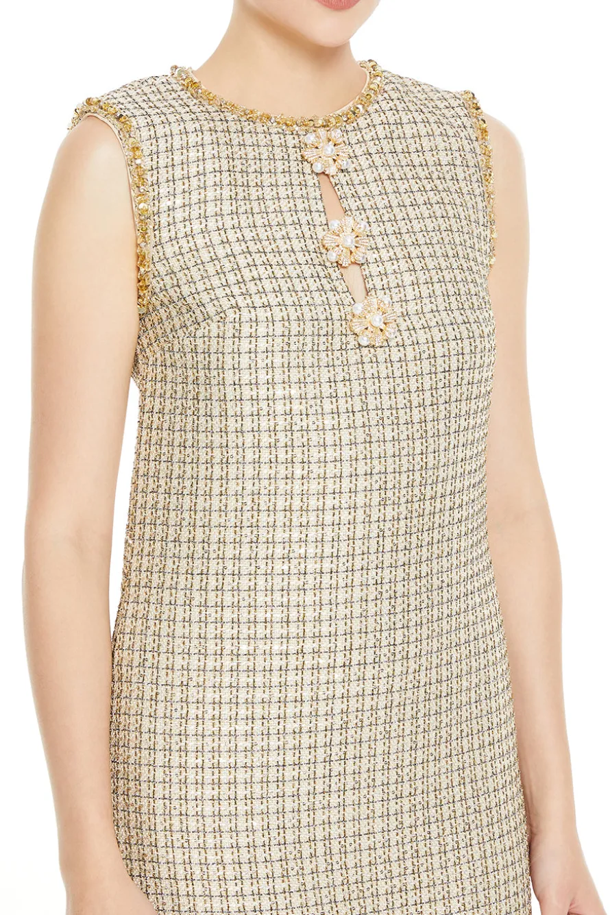 Embellished Boucle Mini Dress