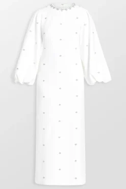 Embellished Maxi Dress With Balloon Sleeves