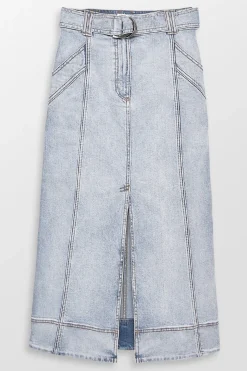 Embrace Two Tone Denim Midi Skirt