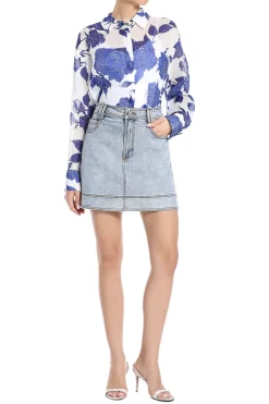 Embrace Two Tone Denim Mini Skirt