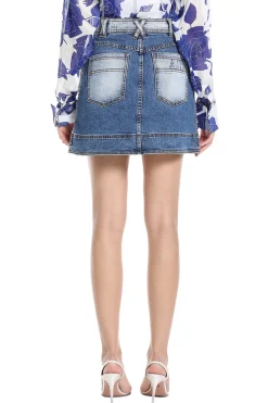 Embrace Two Tone Denim Mini Skirt