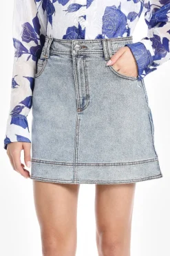 Embrace Two Tone Denim Mini Skirt