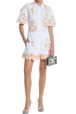 Embroidered Shorts With Trim