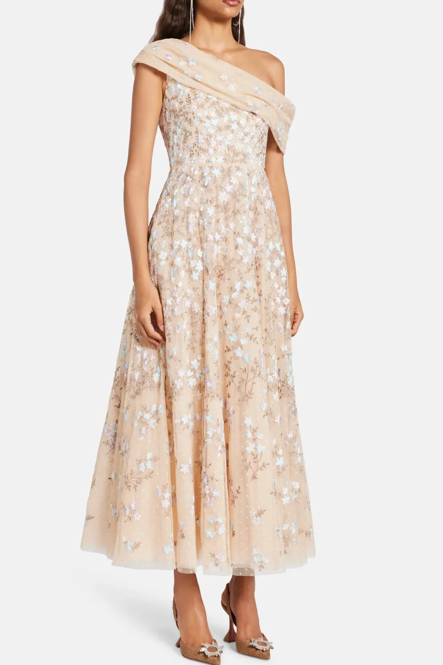 Everett Bloom One Shoulder Maxi Dress