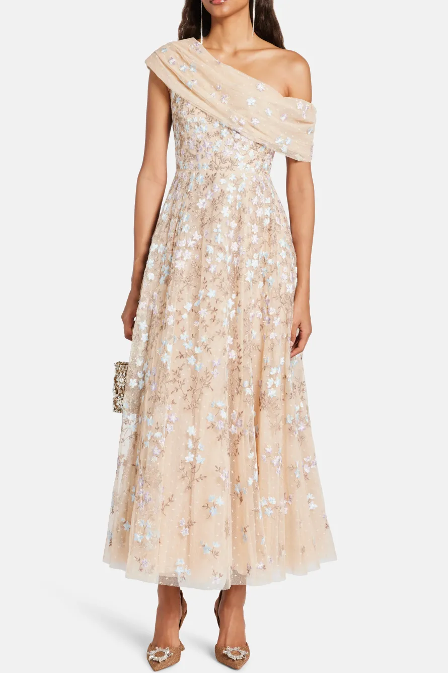 Everett Bloom One Shoulder Maxi Dress