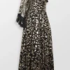 Falling Leaves One Shoulder Evening Dress