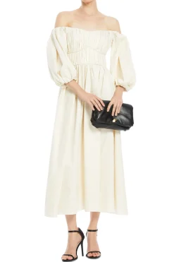 Farah Off Shoulder Midi Dress