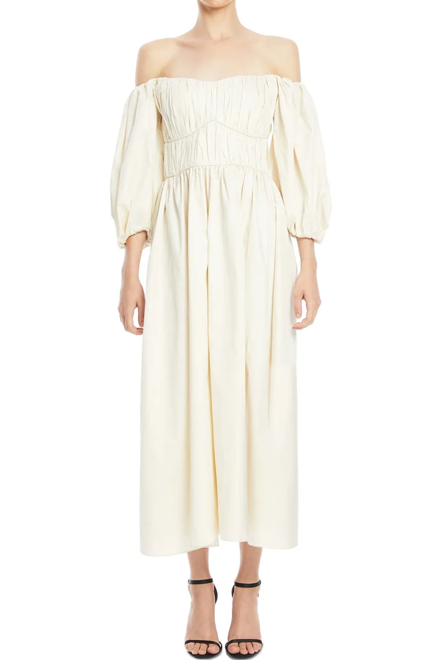 Farah Off Shoulder Midi Dress