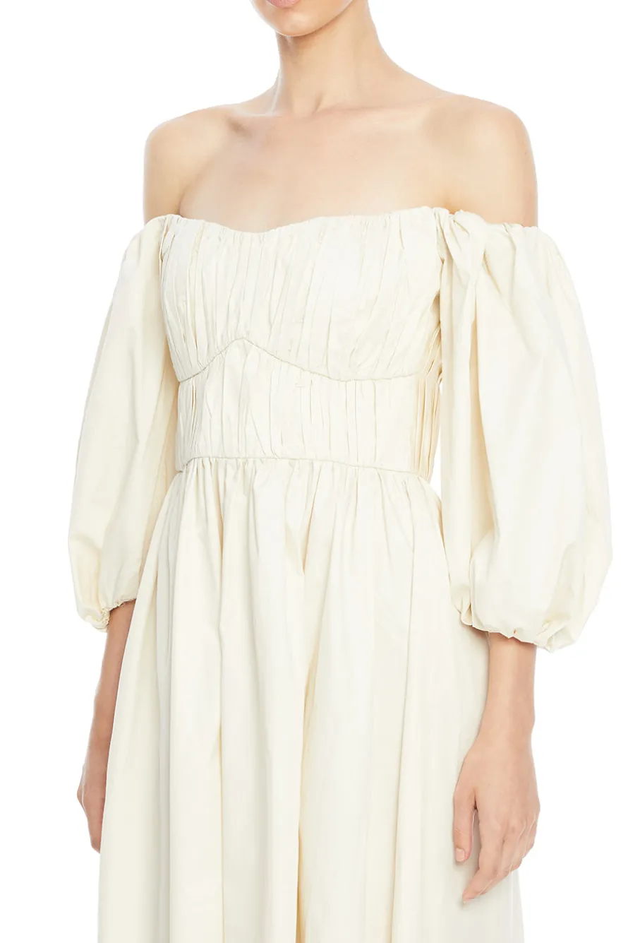 Farah Off Shoulder Midi Dress