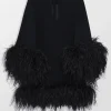 Feather Trim Mini Dress