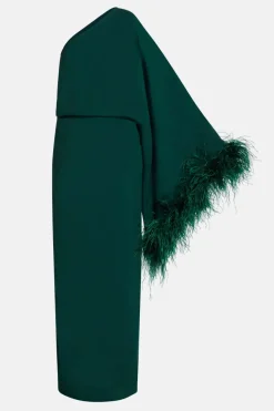 Feathered Eternity One Shoulder Maxi Dress