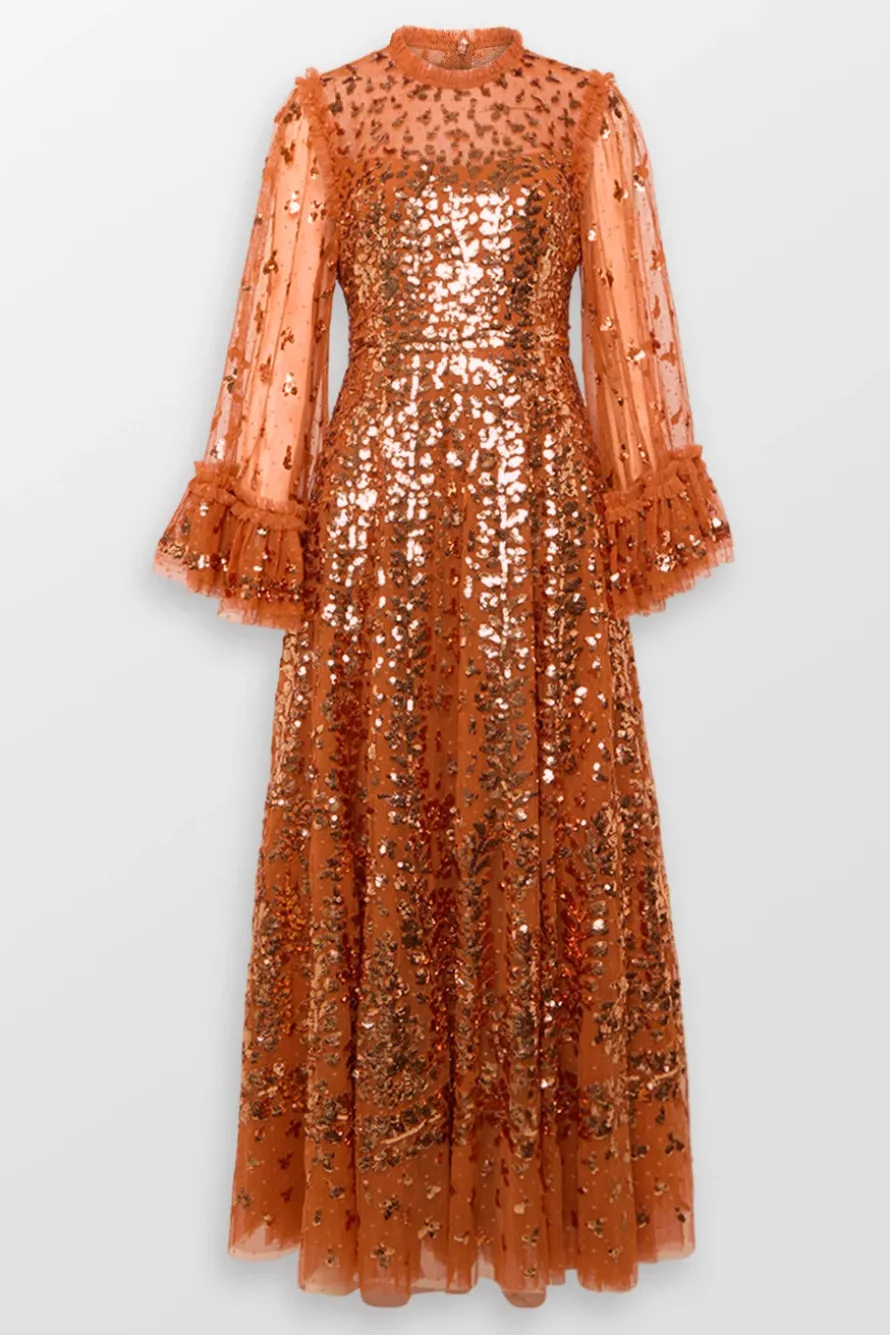 Fern Sequin Evening Dress